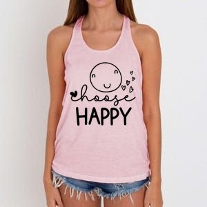 Choose Happy Cute Smile Face Women's Knotted Racerback Tank