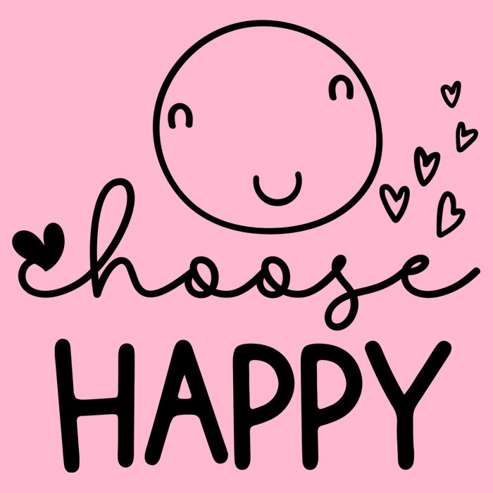 Choose Happy Cute Smile Face Women's V-Neck T-Shirt