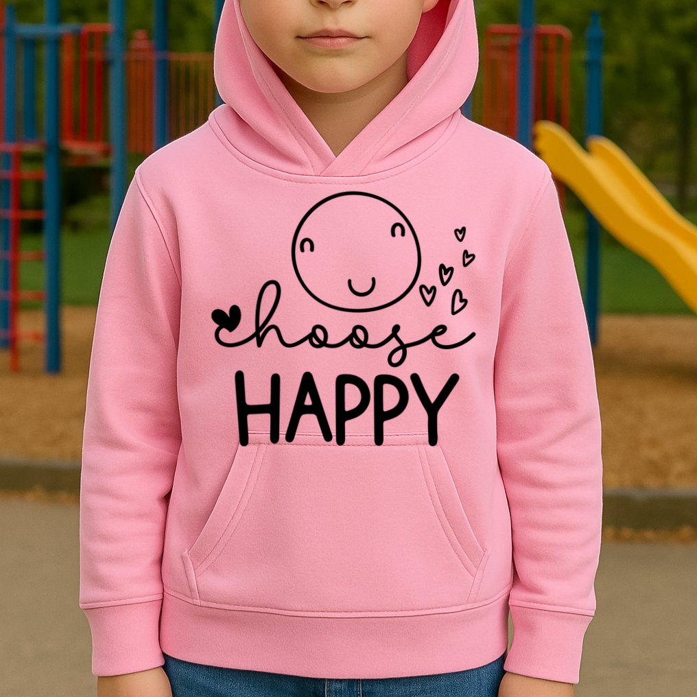 Choose Happy Cute Smile Face Kids Hoodie
