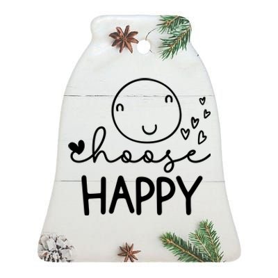 Choose Happy Cute Smile Face Ceramic Bell Ornament