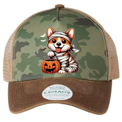 Cute Halloween Costume Welsh Corgi Mummy Dog Lover Legacy Tie Dye Trucker Hat