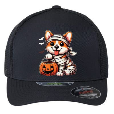 Cute Halloween Costume Welsh Corgi Mummy Dog Lover Flexfit Unipanel Trucker Cap