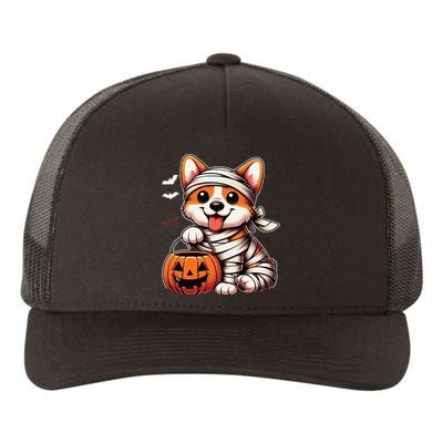 Cute Halloween Costume Welsh Corgi Mummy Dog Lover Yupoong Adult 5-Panel Trucker Hat