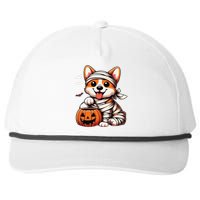 Cute Halloween Costume Welsh Corgi Mummy Dog Lover Snapback Five-Panel Rope Hat