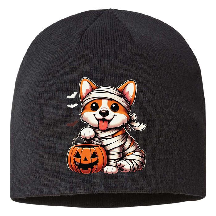 Cute Halloween Costume Welsh Corgi Mummy Dog Lover Sustainable Beanie