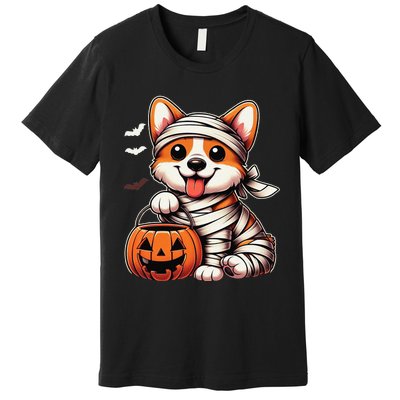 Cute Halloween Costume Welsh Corgi Mummy Dog Lover Premium T-Shirt