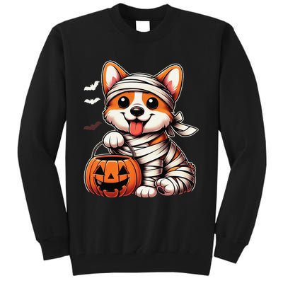 Cute Halloween Costume Welsh Corgi Mummy Dog Lover Tall Sweatshirt