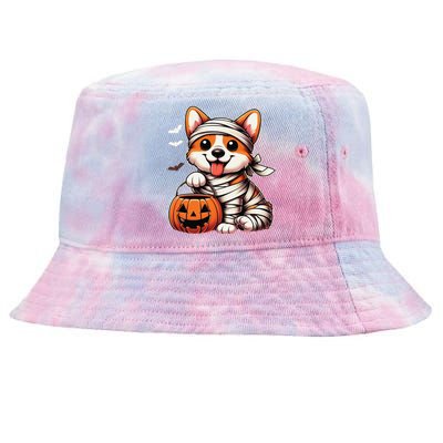 Cute Halloween Costume Welsh Corgi Mummy Dog Lover Tie-Dyed Bucket Hat