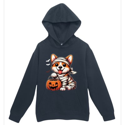 Cute Halloween Costume Welsh Corgi Mummy Dog Lover Urban Pullover Hoodie