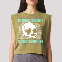 Cyber Hacker Computer Security Expert Cybersecurity Garment-Dyed Women's Muscle Tee