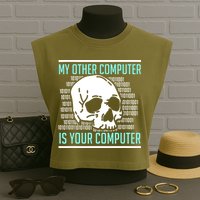 Cyber Hacker Computer Security Expert Cybersecurity Garment-Dyed Women's Muscle Tee