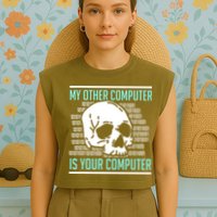 Cyber Hacker Computer Security Expert Cybersecurity Garment-Dyed Women's Muscle Tee