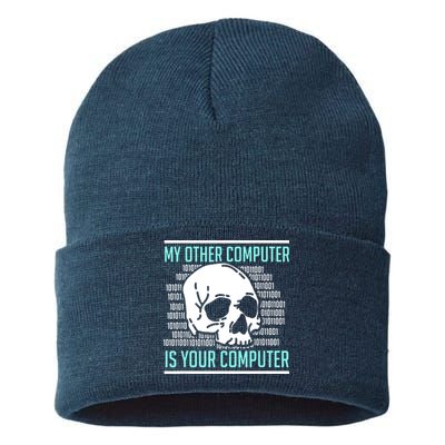 Cyber Hacker Computer Security Expert Cybersecurity Sustainable Knit Beanie