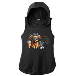 Cute Highland Cow IM Not A Hot Mess Im A Spicy Disaster Ladies PosiCharge Tri-Blend Wicking Draft Hoodie Tank