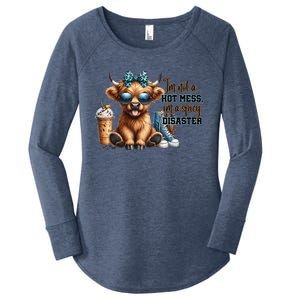 Cute Highland Cow IM Not A Hot Mess Im A Spicy Disaster Women's Perfect Tri Tunic Long Sleeve Shirt