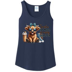 Cute Highland Cow IM Not A Hot Mess Im A Spicy Disaster Ladies Essential Tank