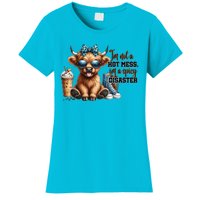 Cute Highland Cow IM Not A Hot Mess Im A Spicy Disaster Women's T-Shirt