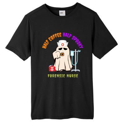 Cute Half Coffee Half Spooky Halloween Forensic Nurse Funny Gift Tall Fusion ChromaSoft Performance T-Shirt