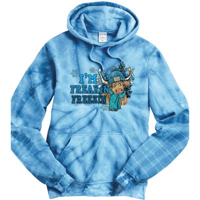 Christmas Highland Cow Country Western Christmas Tie Dye Hoodie