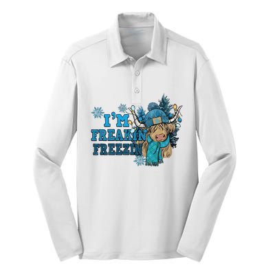 Christmas Highland Cow Country Western Christmas Silk Touch Performance Long Sleeve Polo