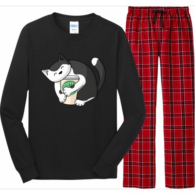 Coffee Hug Cat Coffee Lover Kitten Cute Pet Long Sleeve Pajama Set