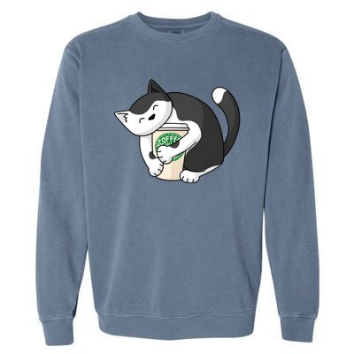 Coffee Hug Cat Coffee Lover Kitten Cute Pet Garment-Dyed Sweatshirt