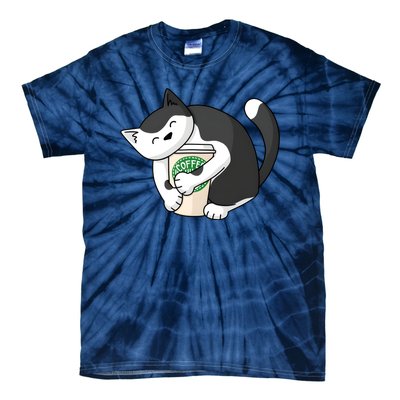 Coffee Hug Cat Coffee Lover Kitten Cute Pet Tie-Dye T-Shirt