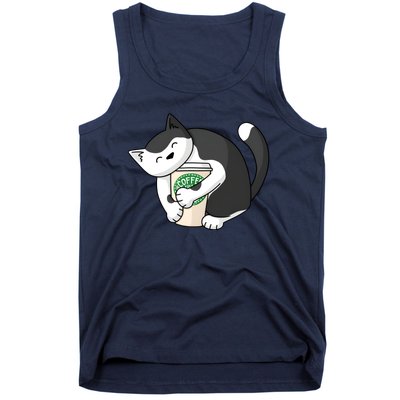 Coffee Hug Cat Coffee Lover Kitten Cute Pet Tank Top