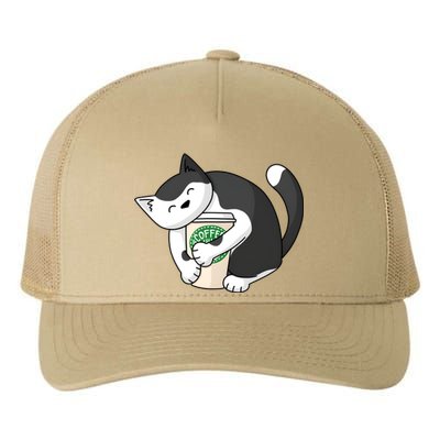 Coffee Hug Cat Coffee Lover Kitten Cute Pet Yupoong Adult 5-Panel Trucker Hat