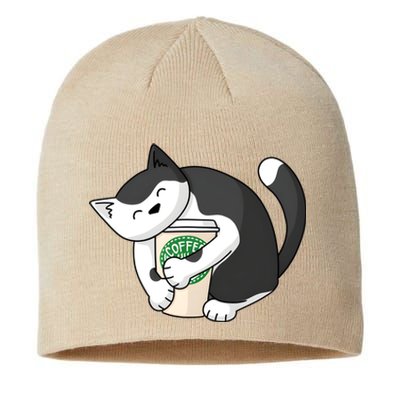 Coffee Hug Cat Coffee Lover Kitten Cute Pet Sustainable Beanie