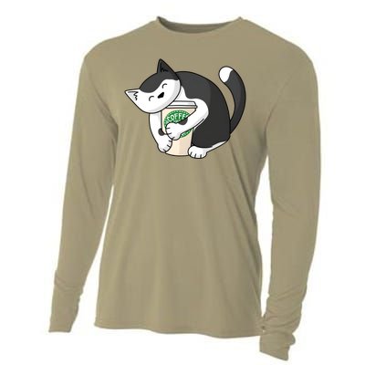 Coffee Hug Cat Coffee Lover Kitten Cute Pet Cooling Performance Long Sleeve Crew