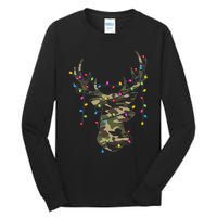 Christmas Holiday Camo Hunting Reindeer Deer Xmas Lights Tall Long Sleeve T-Shirt