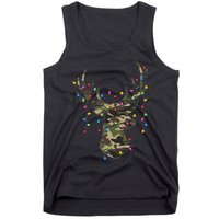 Christmas Holiday Camo Hunting Reindeer Deer Xmas Lights Tank Top