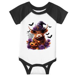 Cute Highland Cow Halloween Highland Cow Witch Cow Lover Infant Baby Jersey Bodysuit