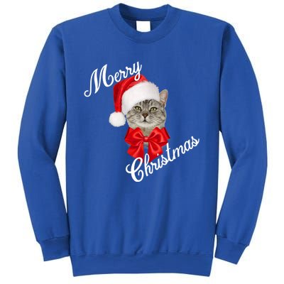 Christmas Holiday Cat Santa Merry Funny Gift Sweatshirt