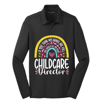 Cute Heart Care Director Daycare Teacher Appreciation Cute Gift Silk Touch Performance Long Sleeve Polo