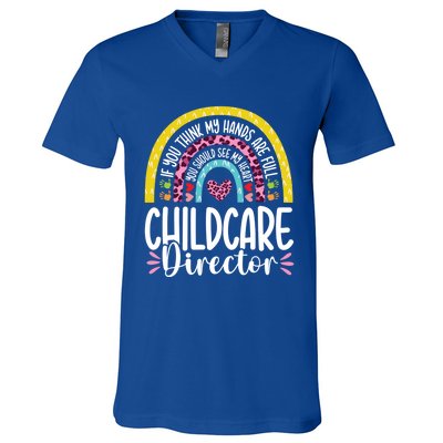 Cute Heart Care Director Daycare Teacher Appreciation Cute Gift V-Neck T-Shirt