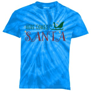 Cute Here Comes Santa Claus Sleigh Christmas Holiday Season Cute Gift Kids Tie-Dye T-Shirt