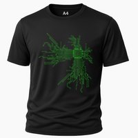 Cpu Heart Circuit Board Funny Programmer Technology Core Cooling Performance Crew T-Shirt