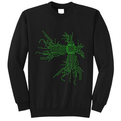 Cpu Heart Circuit Board Funny Programmer Technology Core Sweatshirt