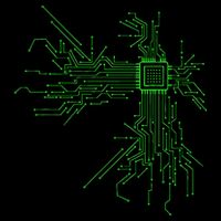 Cpu Heart Circuit Board Funny Programmer Technology Core Flat Bill Trucker Hat
