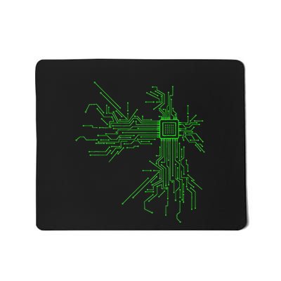 Cpu Heart Circuit Board Funny Programmer Technology Core Mousepad