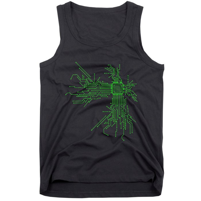 Cpu Heart Circuit Board Funny Programmer Technology Core Tank Top