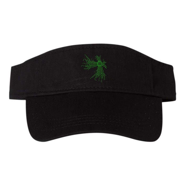Cpu Heart Circuit Board Funny Programmer Technology Core Valucap Bio-Washed Visor