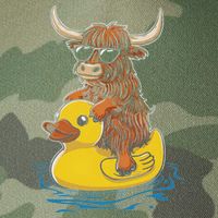 Cute Highland Cow Duck Pool Float Summer Vibes Swimming Legacy Tie Dye Trucker Hat