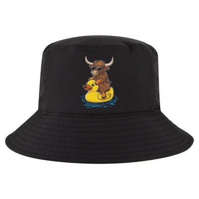 Cute Highland Cow Duck Pool Float Summer Vibes Swimming Cool Comfort Performance Bucket Hat