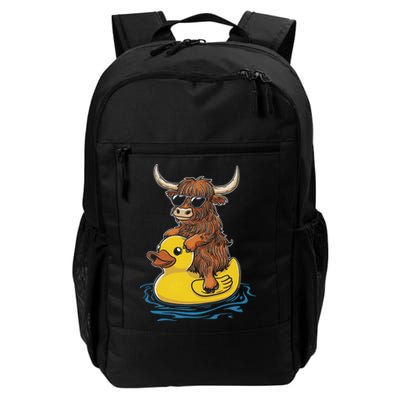 Cute Highland Cow Duck Pool Float Summer Vibes Swimming Backpack