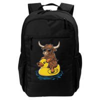 Cute Highland Cow Duck Pool Float Summer Vibes Swimming Backpack
