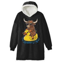 Cute Highland Cow Duck Pool Float Summer Vibes Swimming Hooded Wearable Blanket