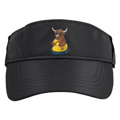 Cute Highland Cow Duck Pool Float Summer Vibes Swimming Adult Drive Performance Visor